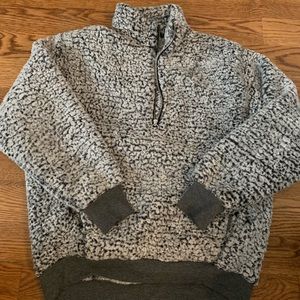 Express faux fur teddy zip up sweatshirt